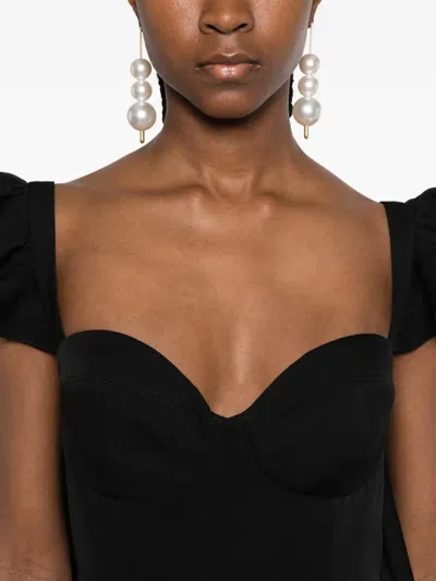 Parlor Ruffled Pleated Midi Dress In Black