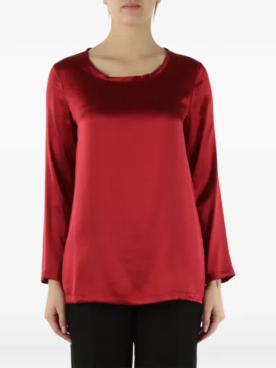 Maliparmi Long-sleeved Silk Blouse In Red