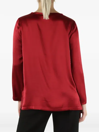 Maliparmi Long-sleeved Silk Blouse In Red