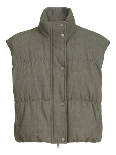 Brunello Cucinelli Twill-weave-fabric Vest In Green