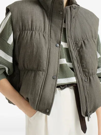 Brunello Cucinelli Twill-weave-fabric Vest In Green