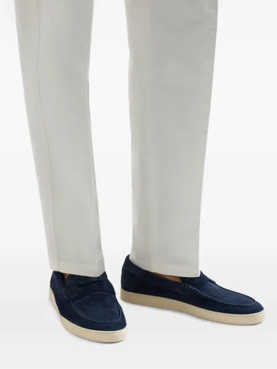 Brunello Cucinelli Suede Loafers In Blue