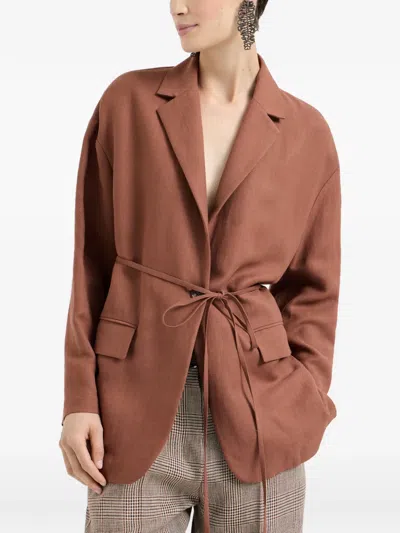 Brunello Cucinelli Monili-embellishment Blazer In Orange