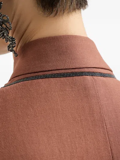 Brunello Cucinelli Monili-embellishment Blazer In Orange