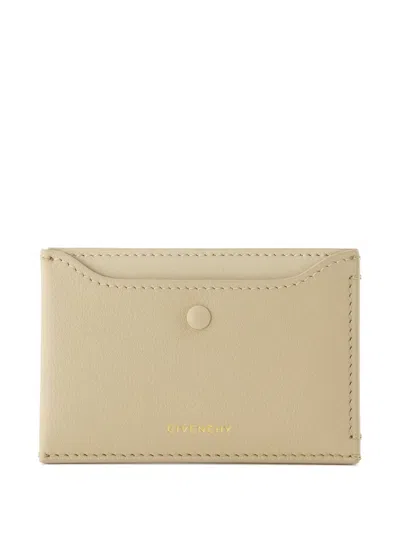 Givenchy Day Embossed-logo Leather Card Holder In Brown