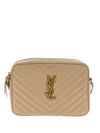 Saint Laurent Small Lou Logo-detail Cross Body Bag In Nude