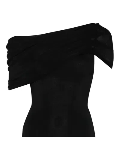 Self-portrait Asymmetric-design Top In Black