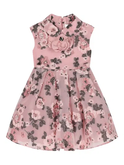 Mama Luma Floral Brocade Dress In Pink