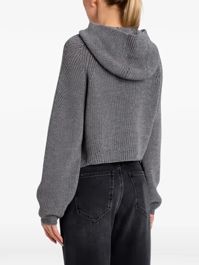Twinset Hooded Knitwear In Gray