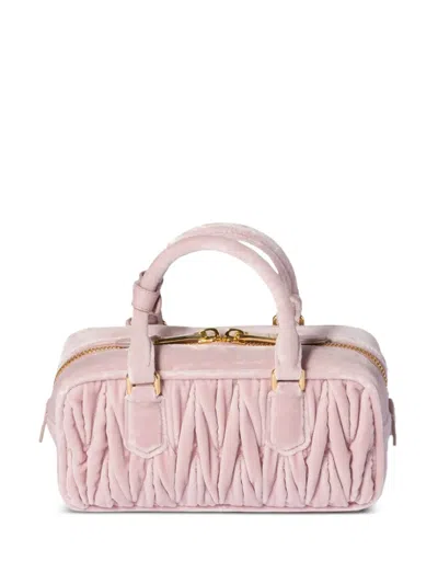 Miu Miu Arcadie Matelassé Tote Bag In Pink