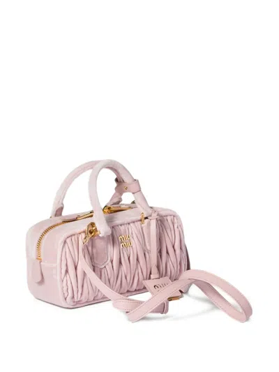 Miu Miu Arcadie Matelassé Tote Bag In Pink