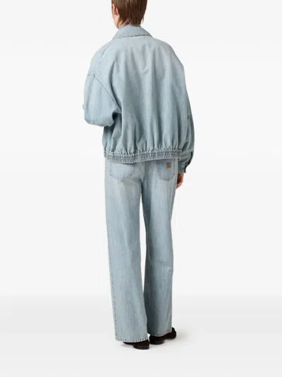 Miu Miu Logo-lettering Jeans In Blue