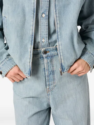 Miu Miu Logo-lettering Jeans In Blue