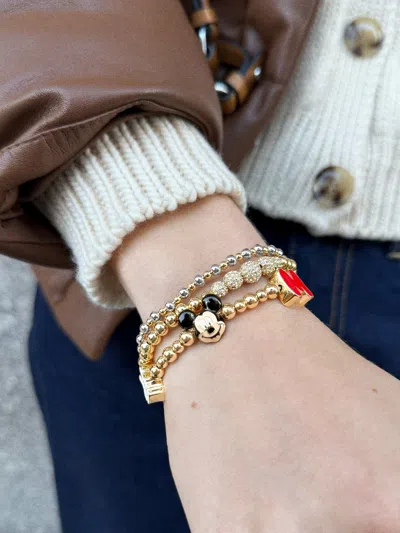 Baublebar Disney Mickey Mouse Pisa Charm Bracelet In Gold
