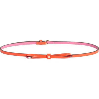 Kate Spade New York Colorblock Bow Belt In Orange