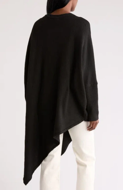 Dr2 By Daniel Rainn Abstract Floral Asymmetric Hem Sweater In Black