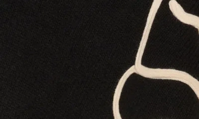 Dr2 By Daniel Rainn Abstract Floral Asymmetric Hem Sweater In Black