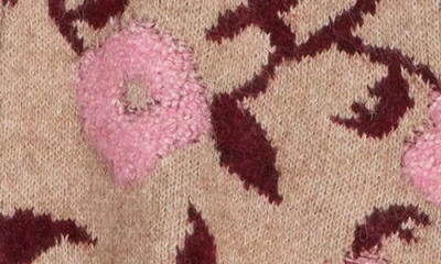 Dr2 By Daniel Rainn Floral Jacquard Button Front Cardigan In Brown