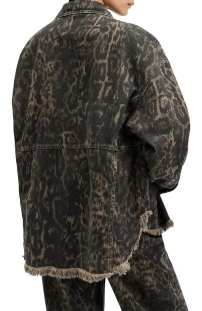Allsaints Denim Leopard Hettie Overshirt