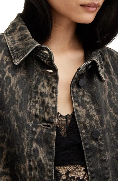 Allsaints Denim Leopard Hettie Overshirt