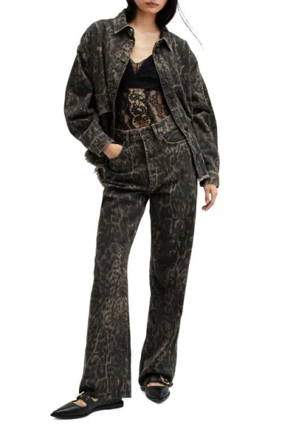 Allsaints Denim Leopard Hettie Overshirt