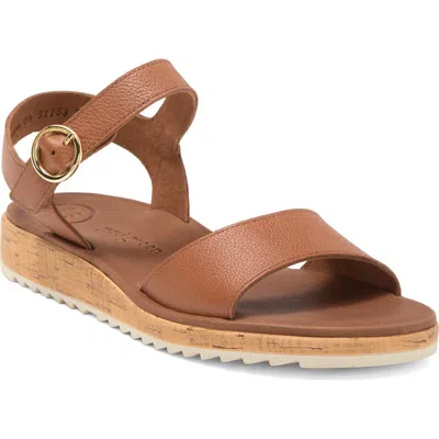 Paul Green Tippi Ankle Strap Platform Wedge Sandal In Brown