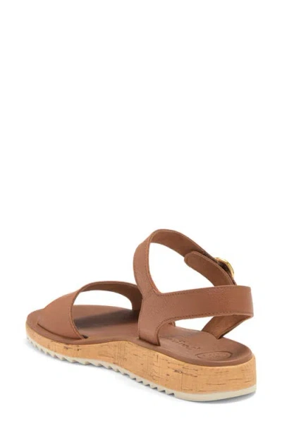 Paul Green Tippi Ankle Strap Platform Wedge Sandal In Brown
