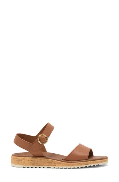 Paul Green Tippi Ankle Strap Platform Wedge Sandal In Brown