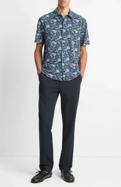 Vince Regular Fit Floral Short Sleeve Shirt In Multi