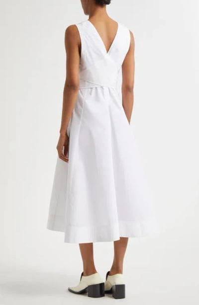 3.1 Phillip Lim Sleeveless Belted Cotton Blend Midi Dress In White