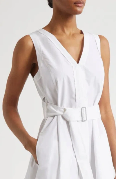 3.1 Phillip Lim Sleeveless Belted Cotton Blend Midi Dress In White