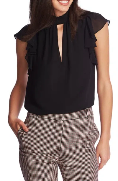 1.state Smocked Neck Top In Black