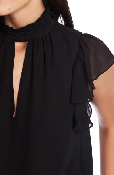 1.state Smocked Neck Top In Black