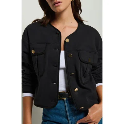 Nation Ltd Jordi Crop Cotton Jacket In Black