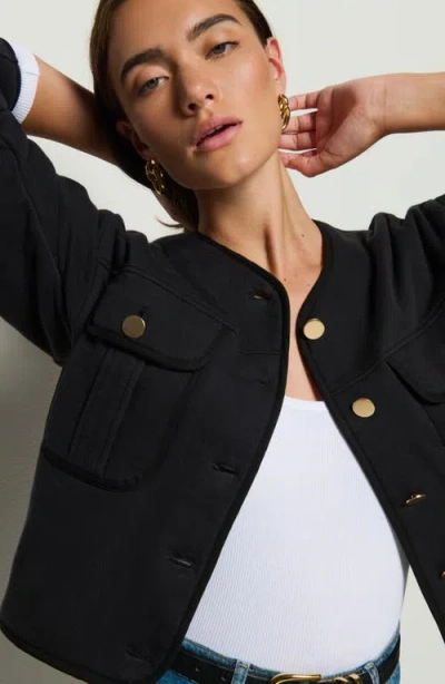 Nation Ltd Jordi Crop Cotton Jacket In Black