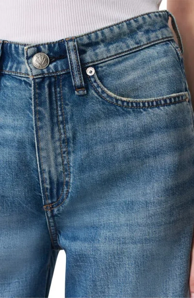 Rag & Bone Featherweight Release Hem Mid Rise Wide Leg Jeans In Blue