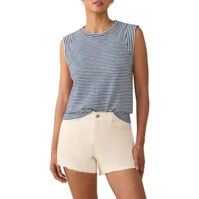 Faherty Sunwashed Stripe Organic Cotton Slub Muscle Tank In Multi