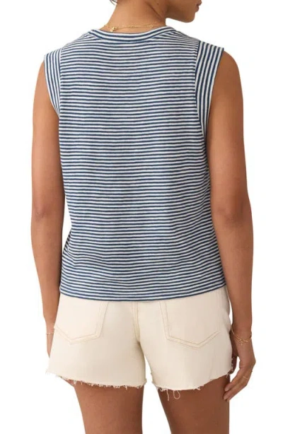 Faherty Sunwashed Stripe Organic Cotton Slub Muscle Tank In Multi