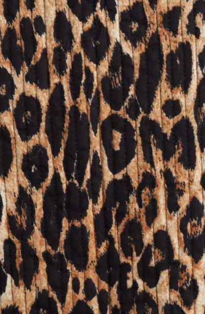 Damson Madder Tilly Leopard Print Organic Cotton Quilted Vest In Brown