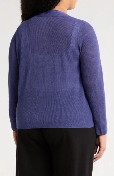 Eileen Fisher Open Front Merino Wool Cardigan In Blue