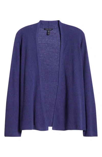 Eileen Fisher Open Front Merino Wool Cardigan In Blue