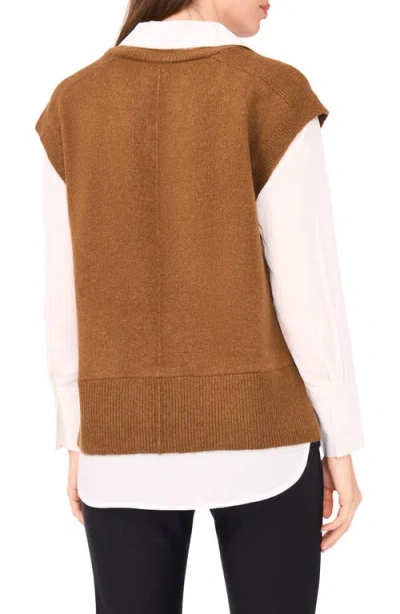 Halogen ® Layered Look Sweater Vest In Brown