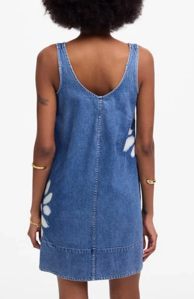 Madewell Minimal Denim Shift Dress In Shibori Shibori Wash In Blue