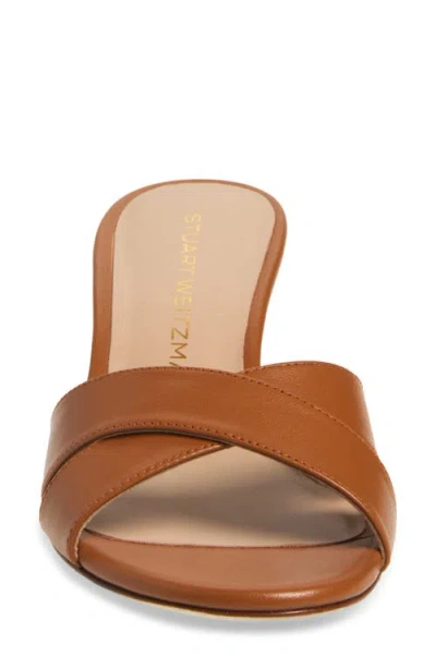 Stuart Weitzman Minimalist Slide 50 Sandal In Brown