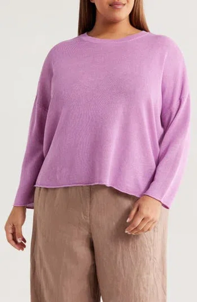 Eileen Fisher Crewneck Sweater In Purple