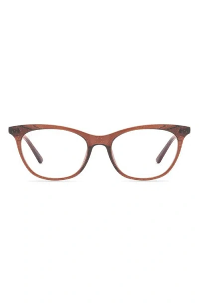 Diff Jade 51mm Blue Light Blocking Cat Eye Glasses In Brown