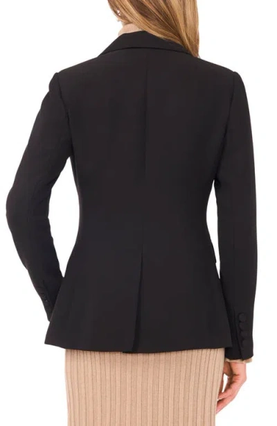 Cece Heart Button Double Breasted Blazer In Black