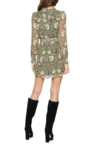 Paige Vittoria Pimpernel Print Long Sleeve Silk Georgette Minidress In Animal Print