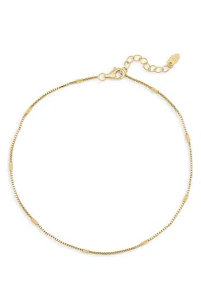 Argento Vivo Sterling Silver Bar Station Anklet In Gold