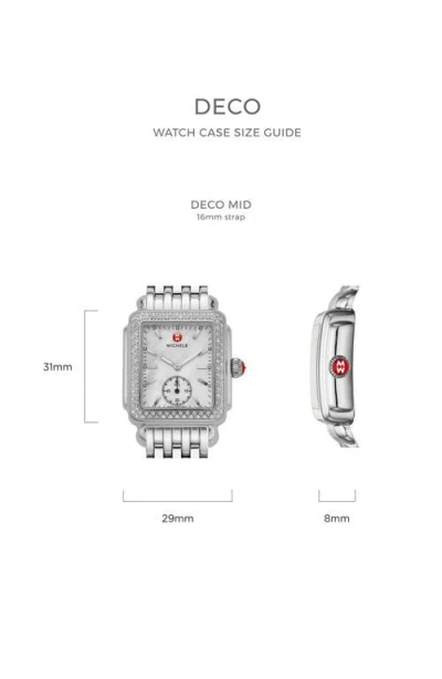 Michele Deco 16 Diamond Dial Two-tone Watch Case, 29mm X 31mm In Gold